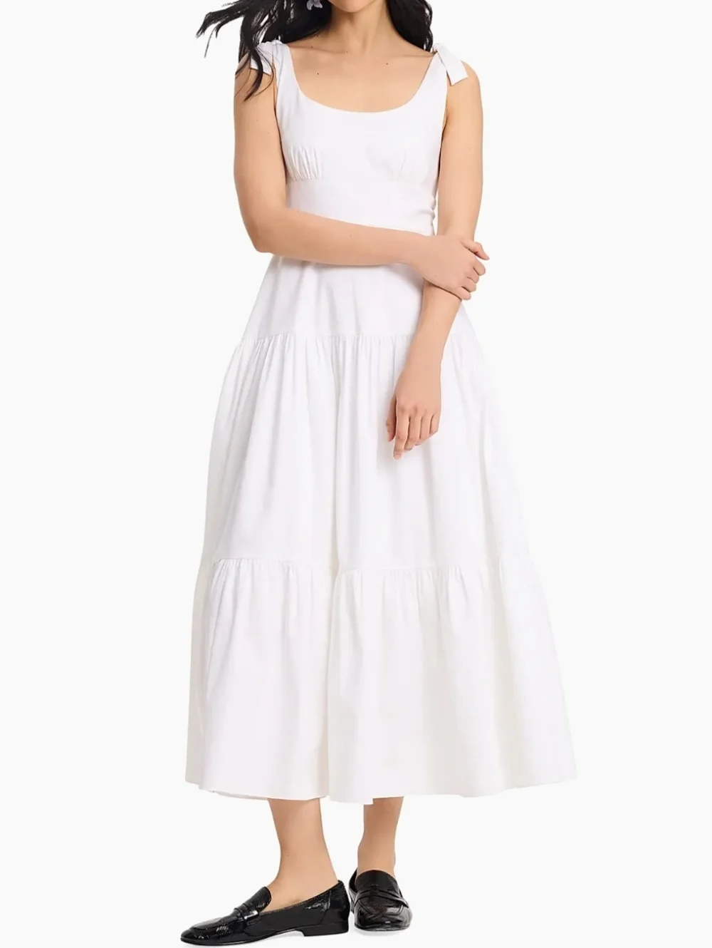 Kate Spade Newport Cotton Poplin Tiered Maxi Dress White Size 8 Fairy Coquette
